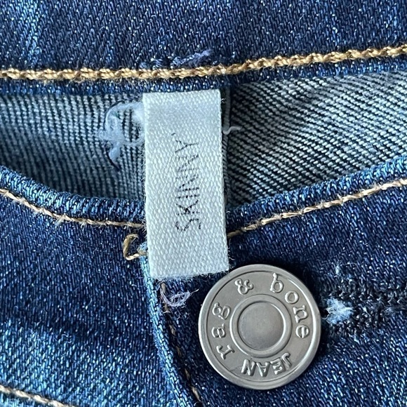 RAG & Bone mid rise blue skinny distressed jeans size 26 - Picture 5 of 11